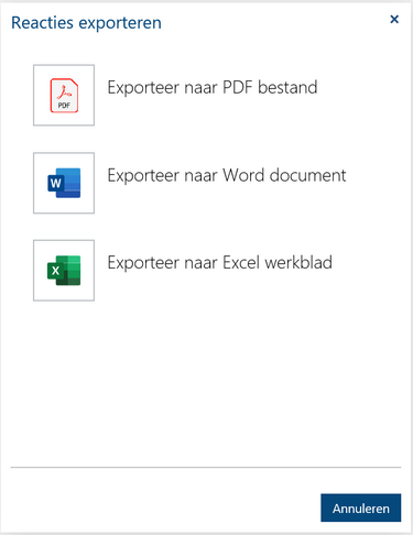 ReactiesExporteren