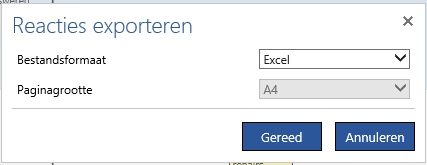 ReactiesExporteren
